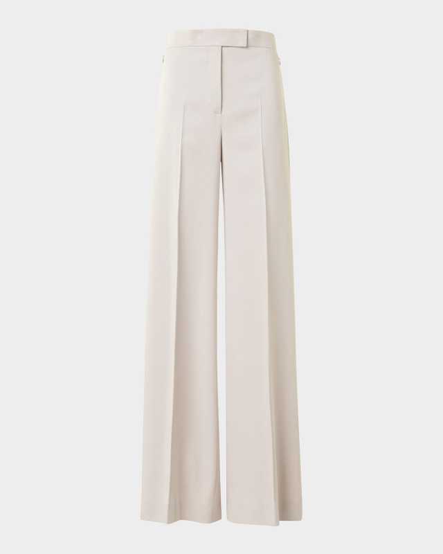 Floretta Twill Wide-Leg Pants